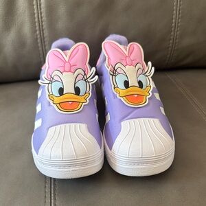 New Disney adidas Kids Purple and White Character Sneakers